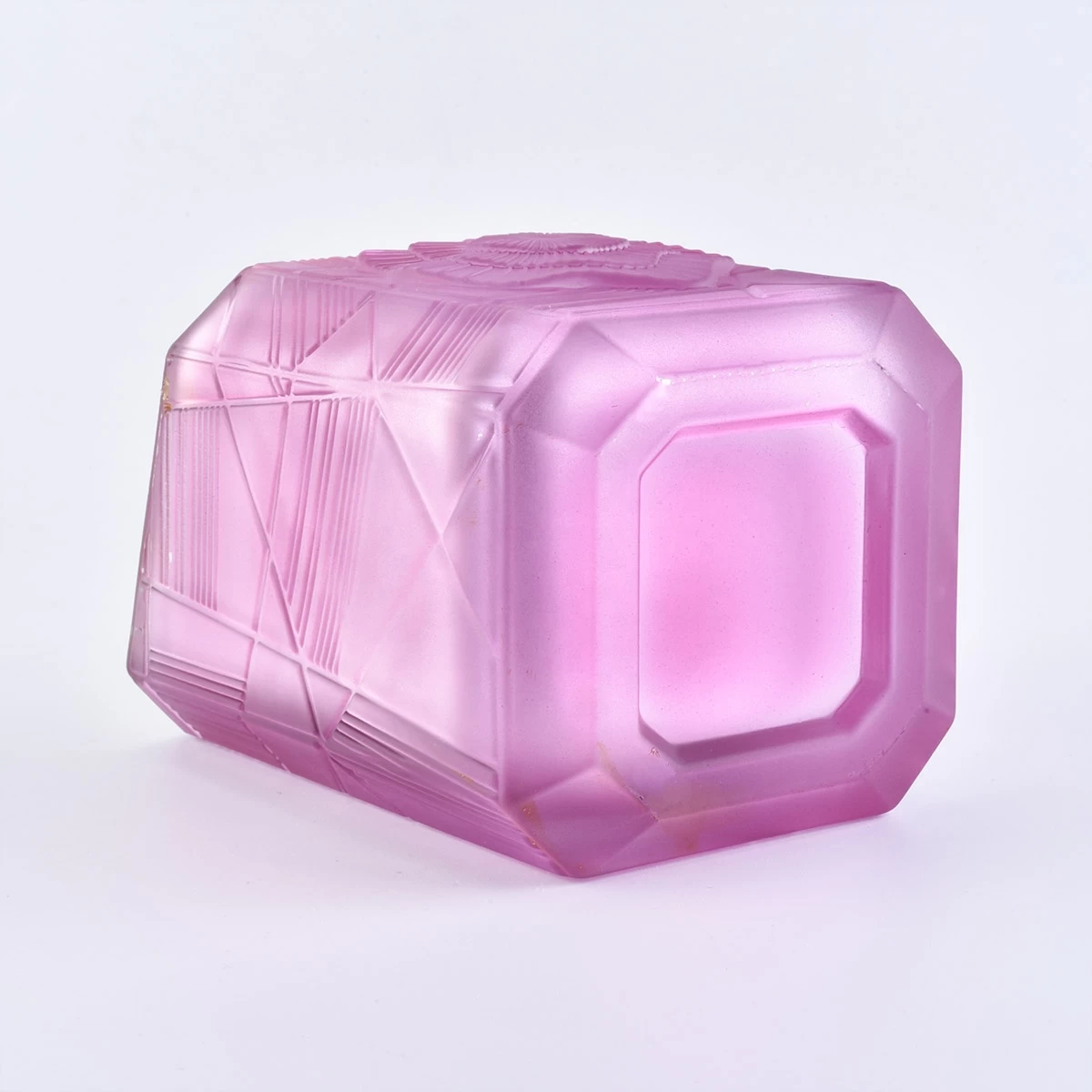 Sunny design custom pink luxury square Glass candle holder