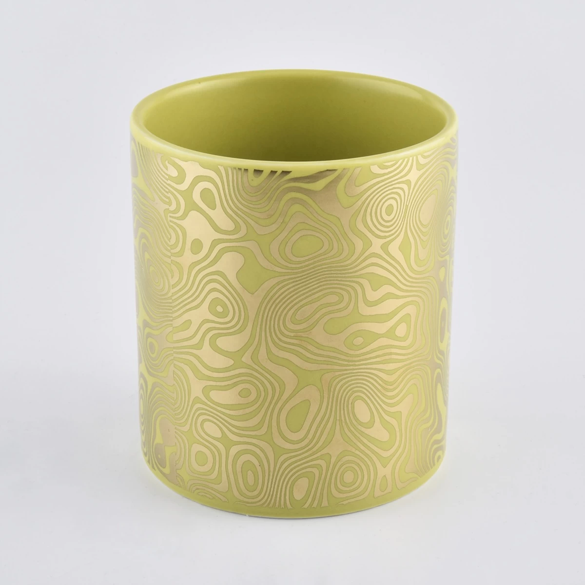 Sunny design Luxury custom golden ceramic candle vessel containers 10oz