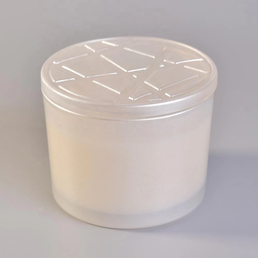 10oz Hot sales white crystal glass candle jars luxury with lid