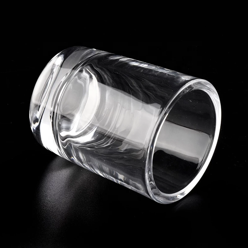 Crystal thick wall clear empty glass jar for candle making 6oz 8oz 10oz