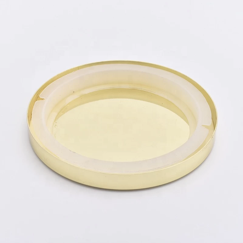 mirror metal lids for candle holders electroplating color caps for glass containers wholesales