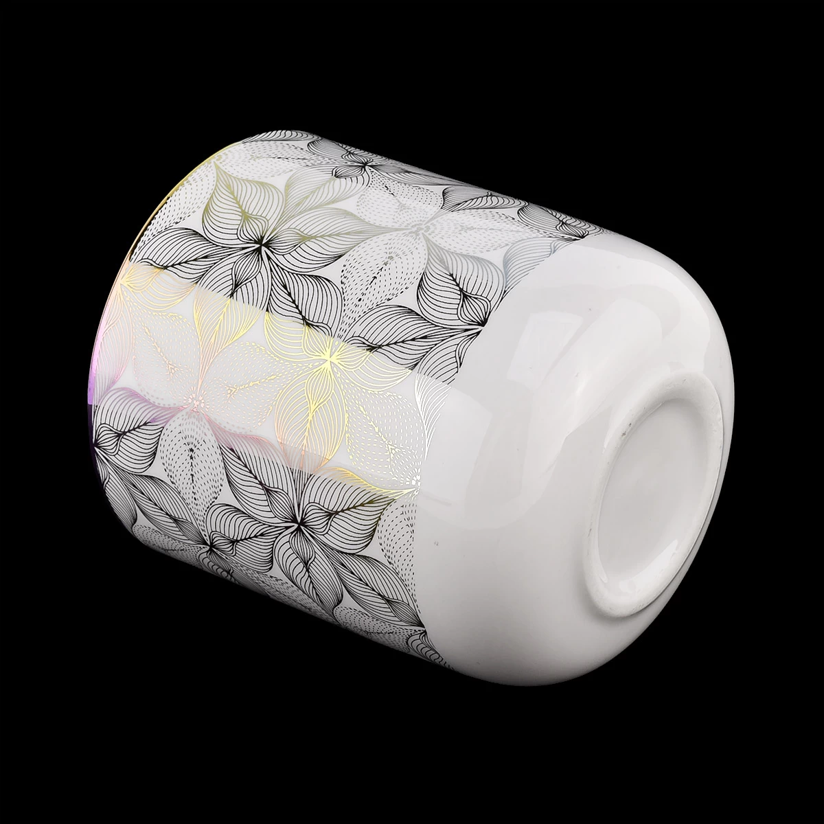 holographic ceramic candles container for soy wax 