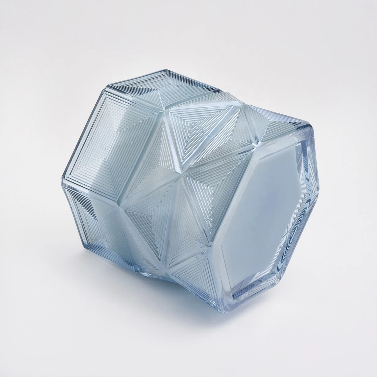 Sunny patent design luxury hexagon empty glass candle jars