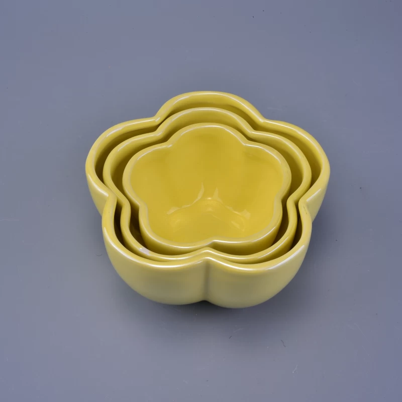 flower design tealight small ceramic candle holders