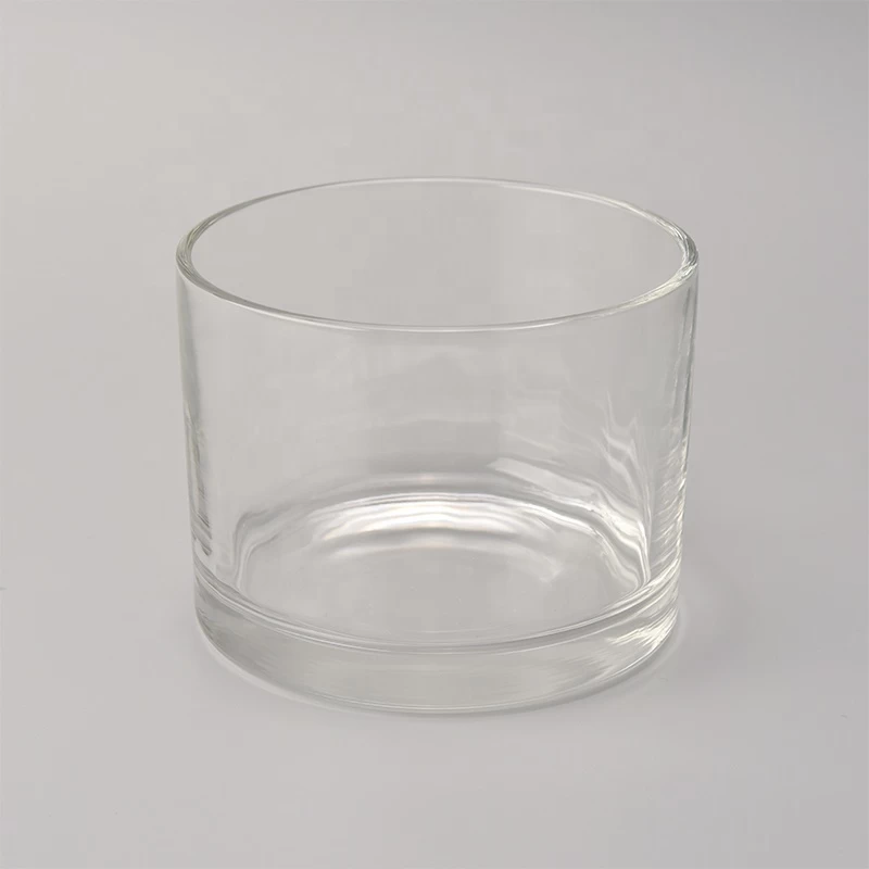 3 wick glass candle vessel, big volume glass candle holder