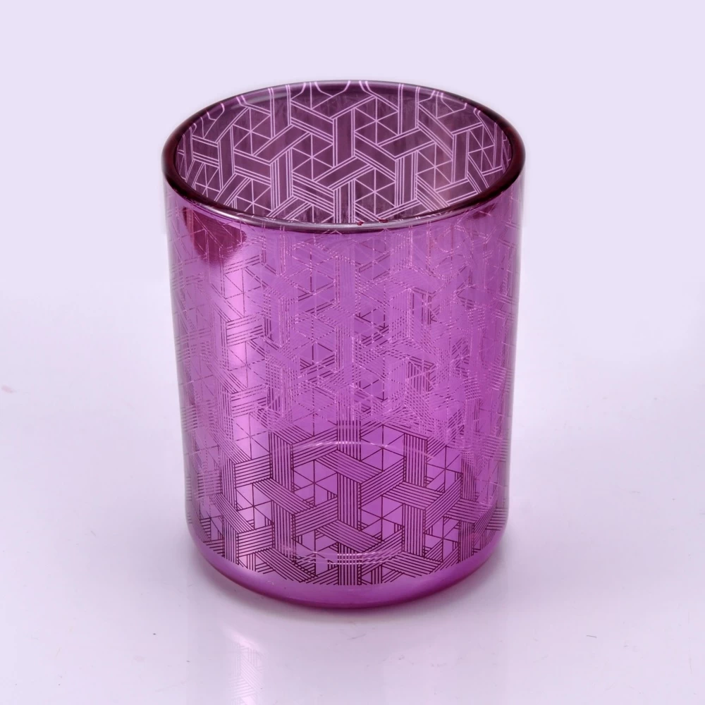 Wholesales tealight laser cylinder glass candle holder 8oz 10oz