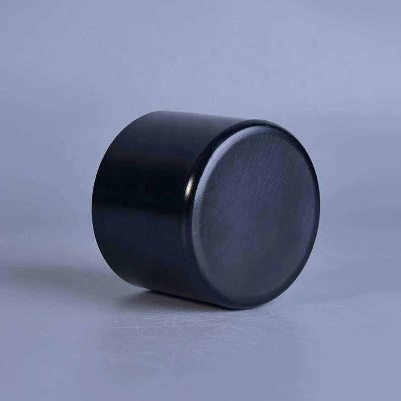 Cylinder black matte Candle Jars bowl Metal Container for home Decor Wholesales