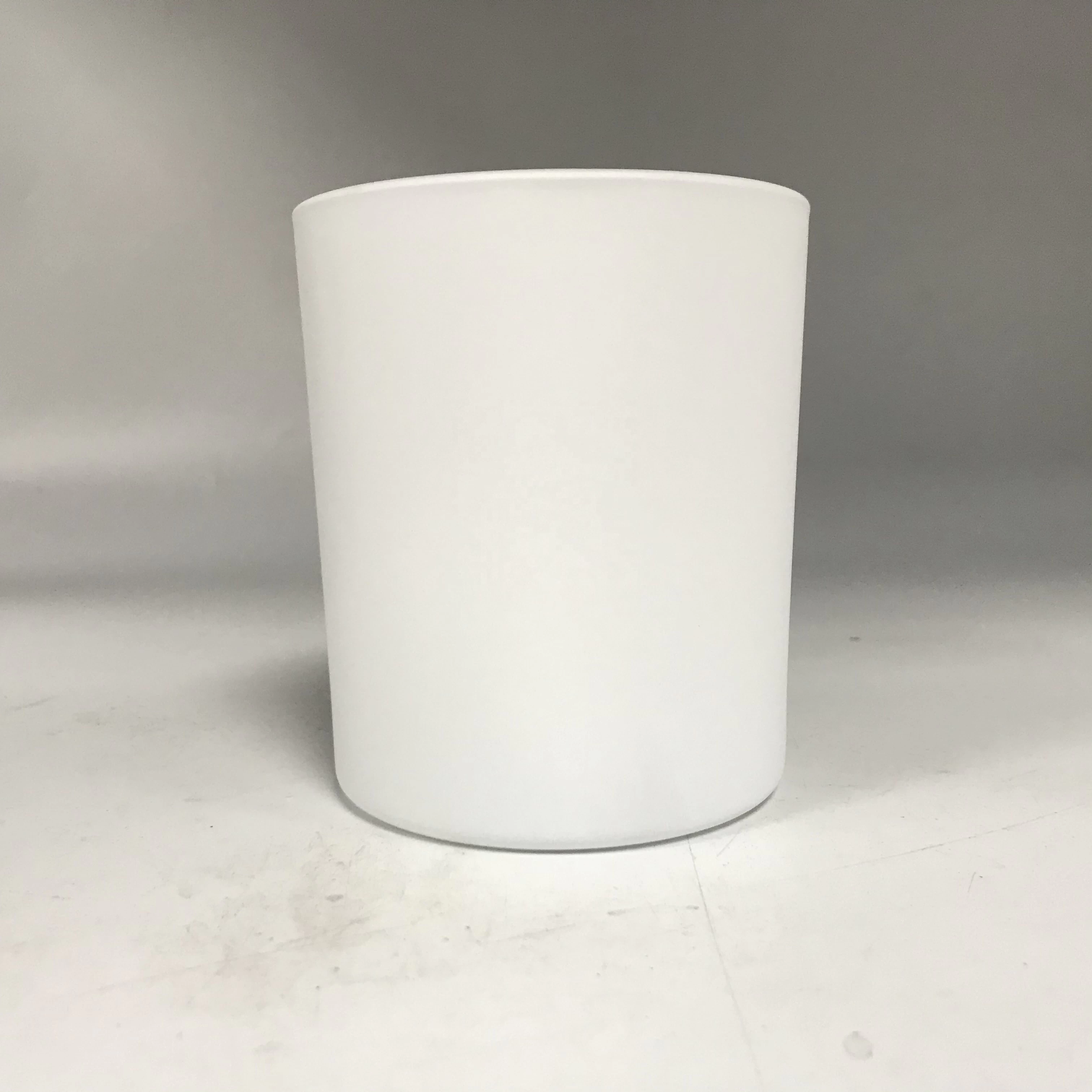 matte white 10oz glass candle holders