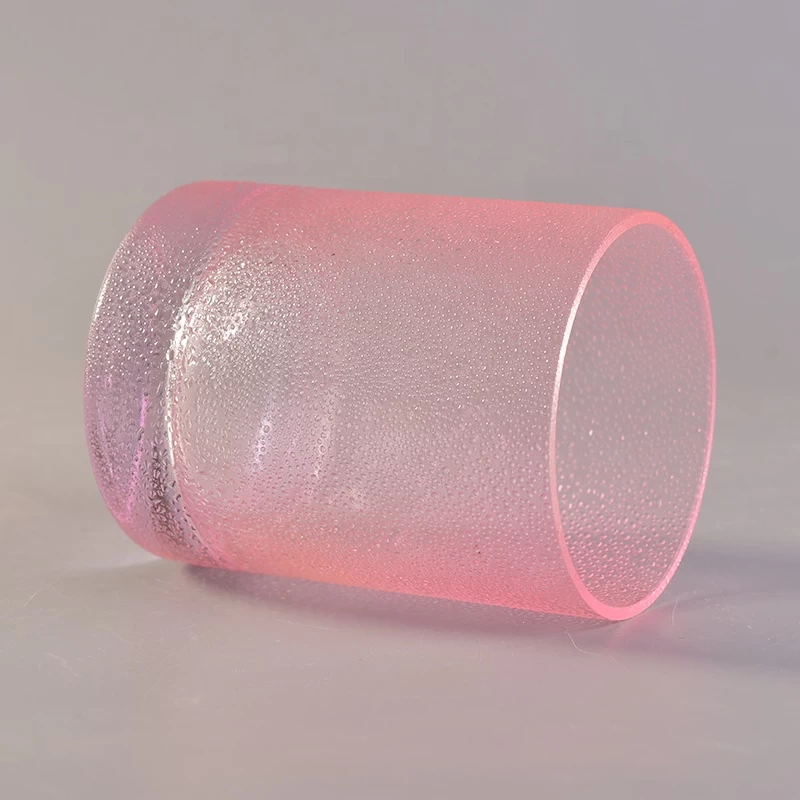 Wholesales Pink Rain Drop empty custom Glass Candle Jars Home Decoration