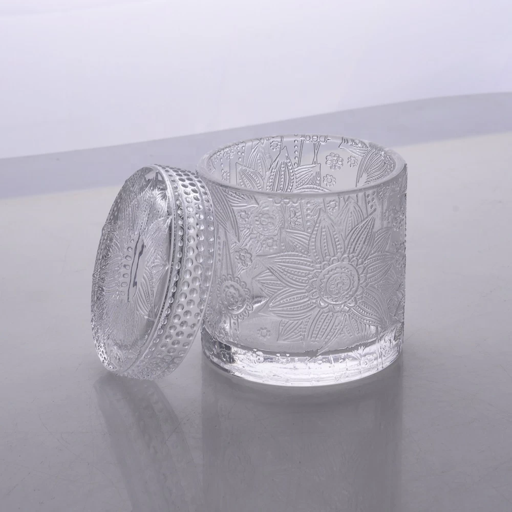 10 oz 8 oz Supplier patent design electroplated glass candle holder with lid