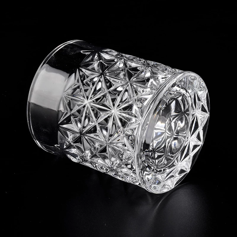 diamond design crystal glass candle holders
