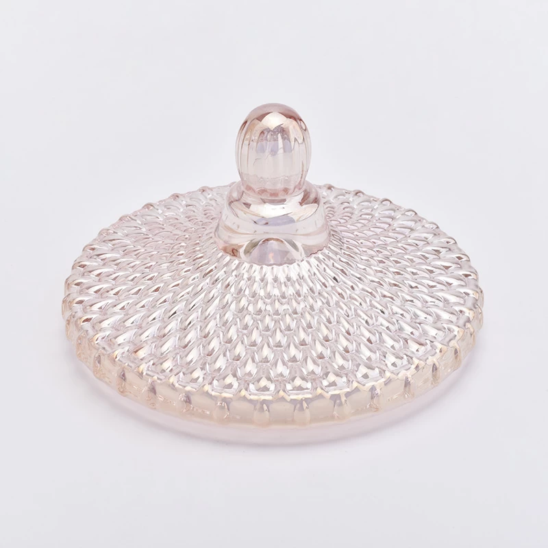 Raindrop shape glass candle container with lid, luxury candle holder for home decor