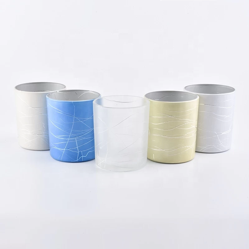 Supplier heat resistant matte empty glass candle holder 6 oz 8 oz