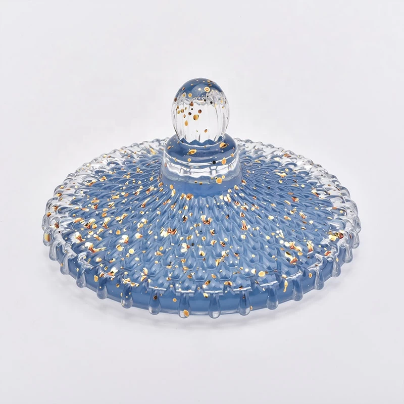 Luxury glass candle container with dome  lid, teardrop-shaped candle holder home decor