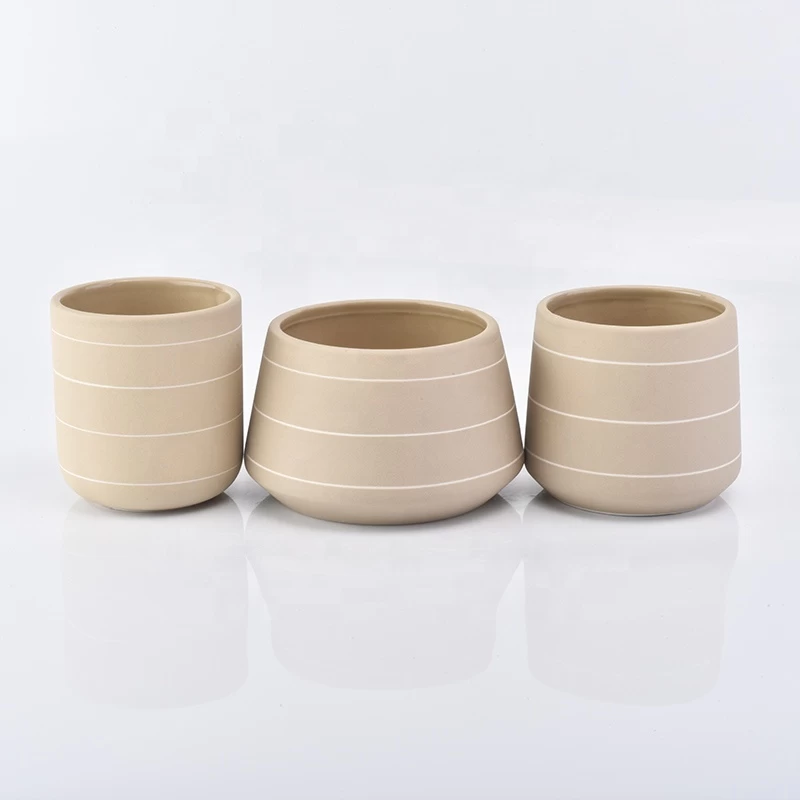matte ceramic candle jar, 12 oz curve bottom ceramic vessel yellow color