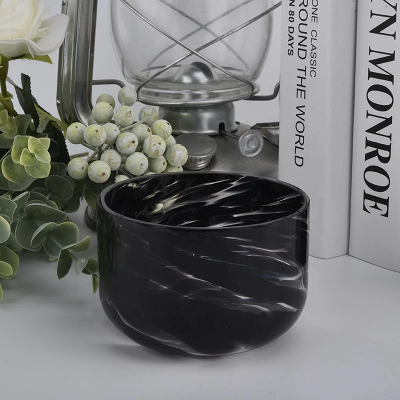 black glass vessels for candles