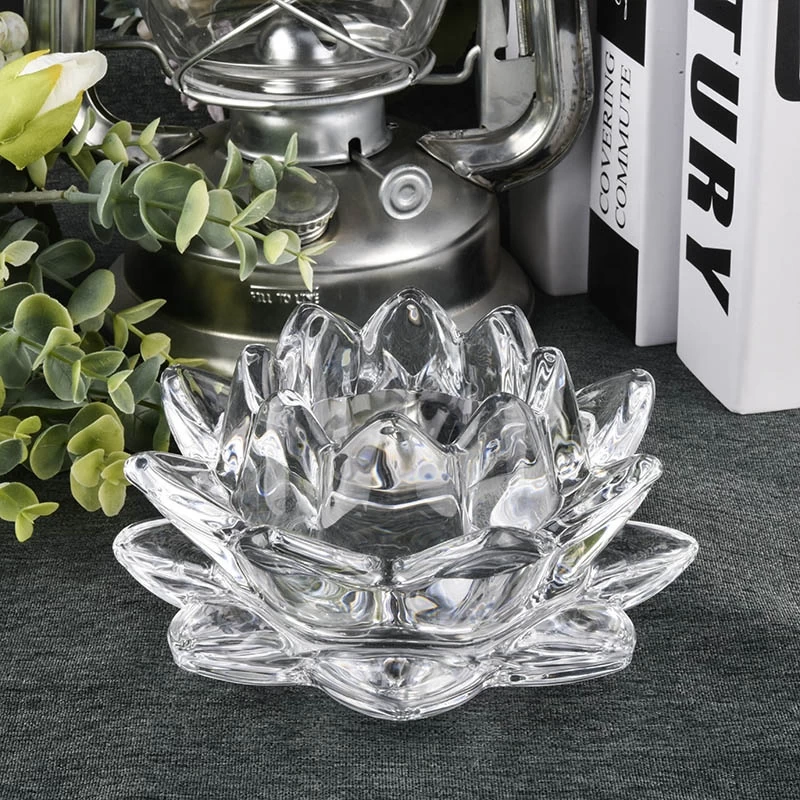 SG88100 400ml  Clear Glass Candle Holder with Wooden Lids Wholesales