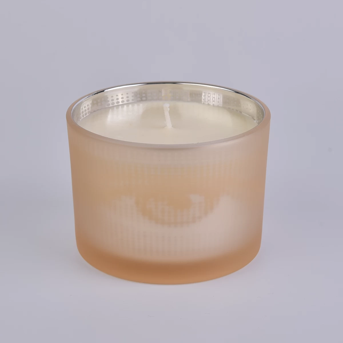 unique glass candle container with wood lid, decorative glass vessel for candle making