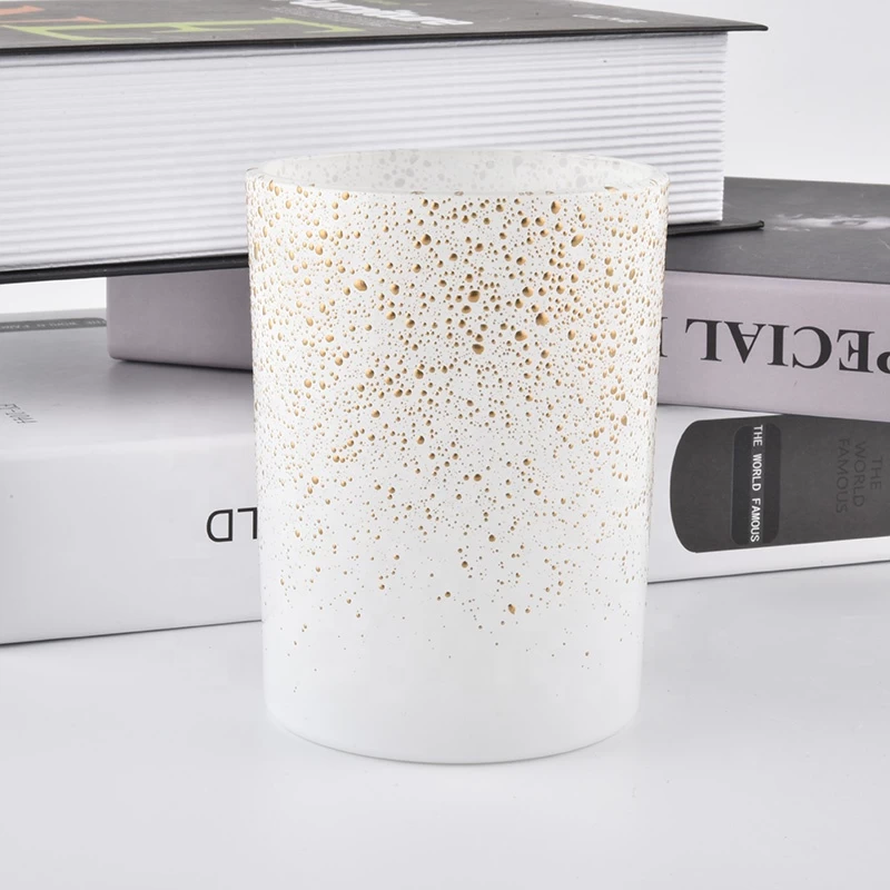 matte white empty glass candle holders in bulk