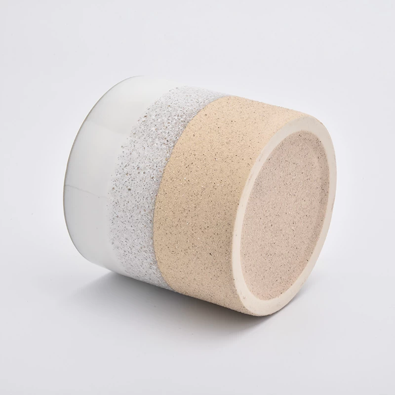 large candle container. three-color ceramic candle vessel