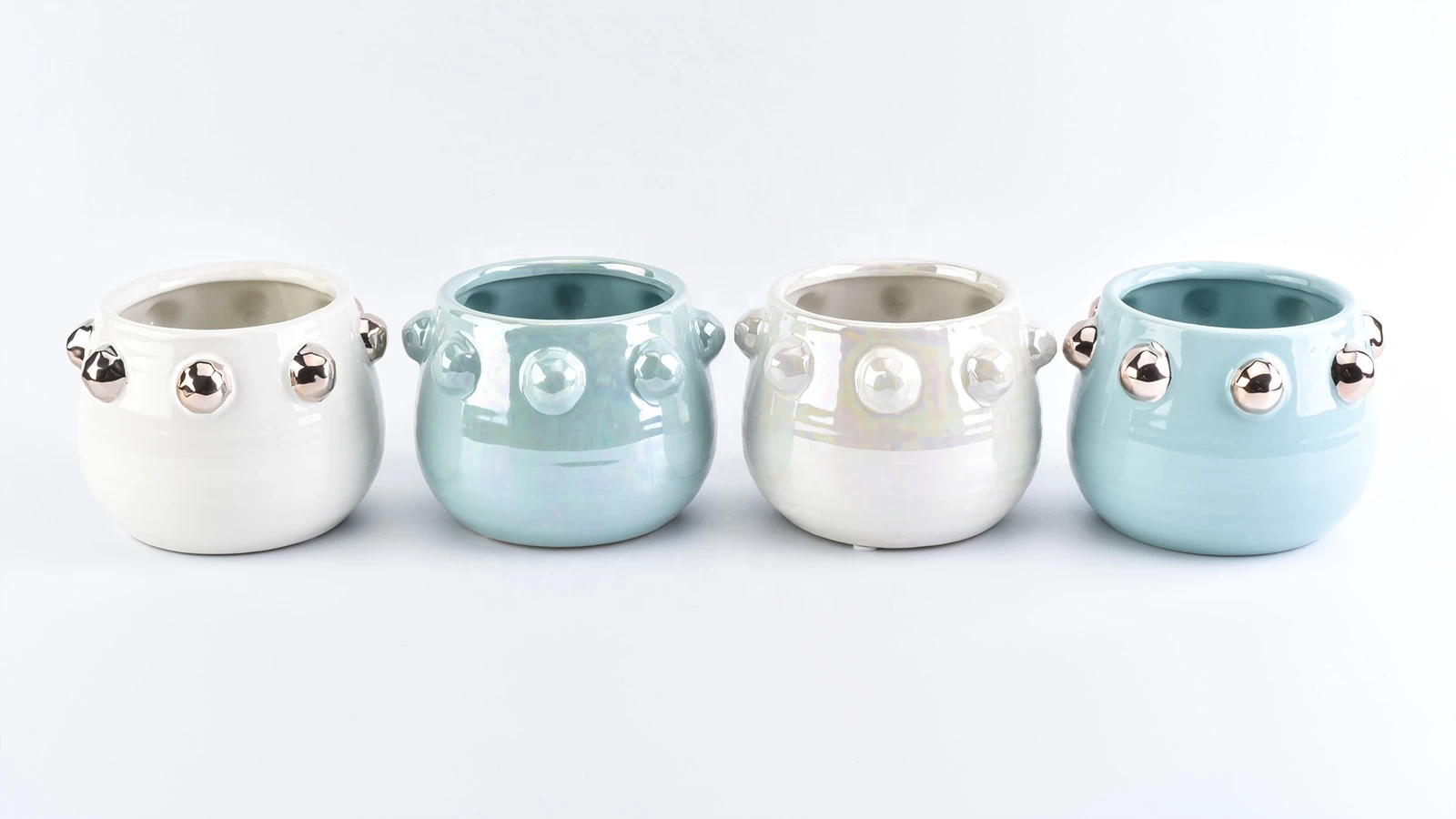 unique ceramic candle vessels iridescent jar wholesale