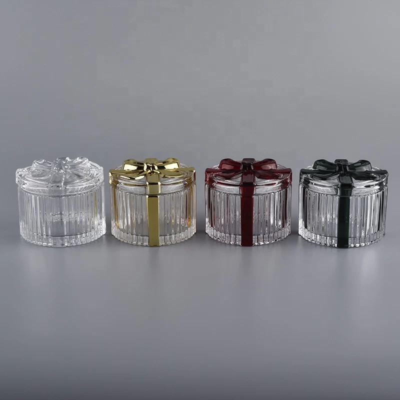 4oz mini glass candle containers with knot lids