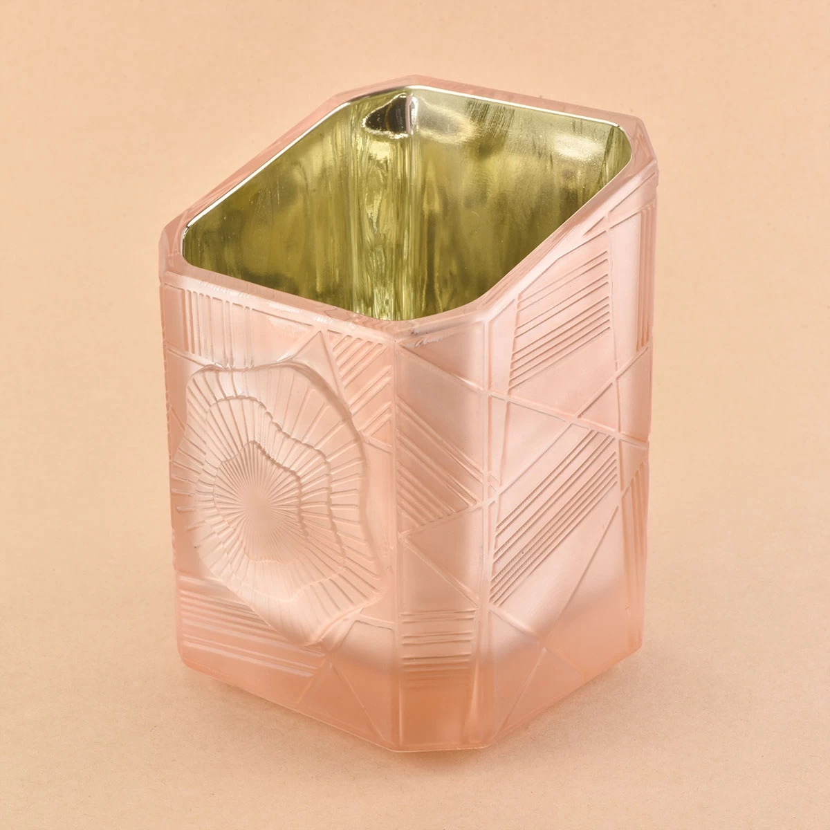 Factory price fancy votive pink candle glass jars 8oz 10oz 14oz