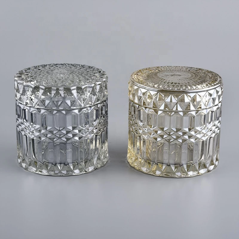 Sunny suppliers custom crystal glass candle holders with lid 10oz 12oz
