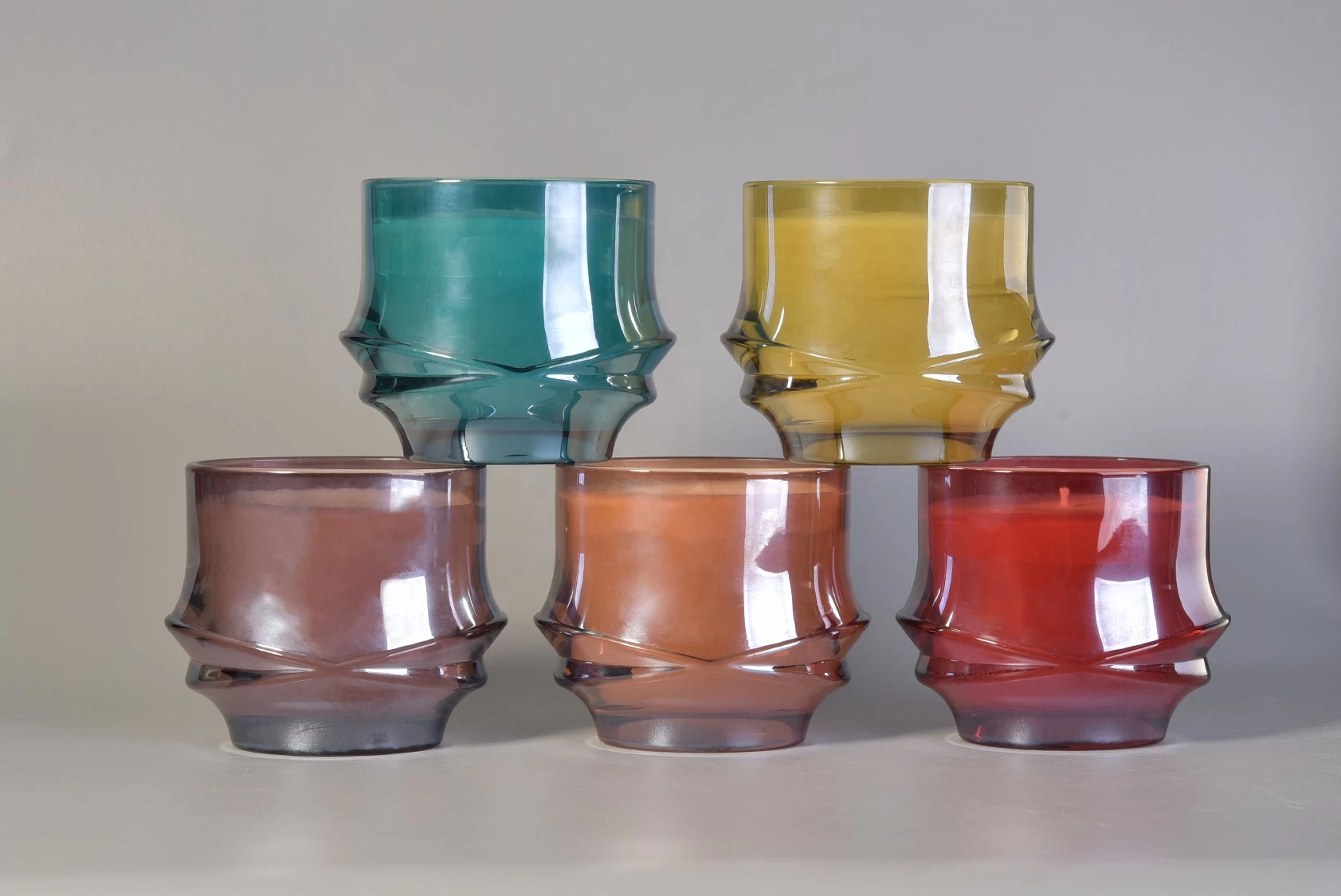 Manufacturer Sunny design antique empty glass candle holder container 6 oz 8 oz