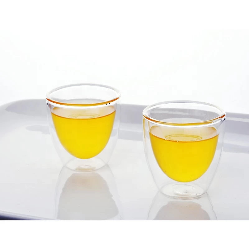 210ml V Shape Borosilicate Glass Double Wall Tea Cup Wholesales