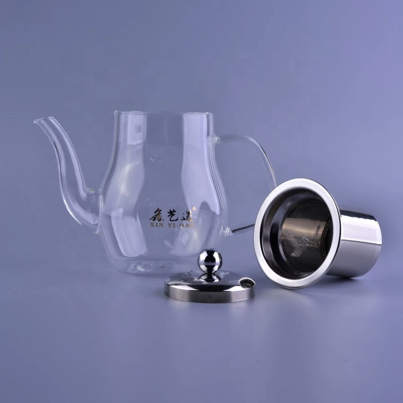Supplier glass borosilicate teapot with Stainless Steel Infuser drinkware