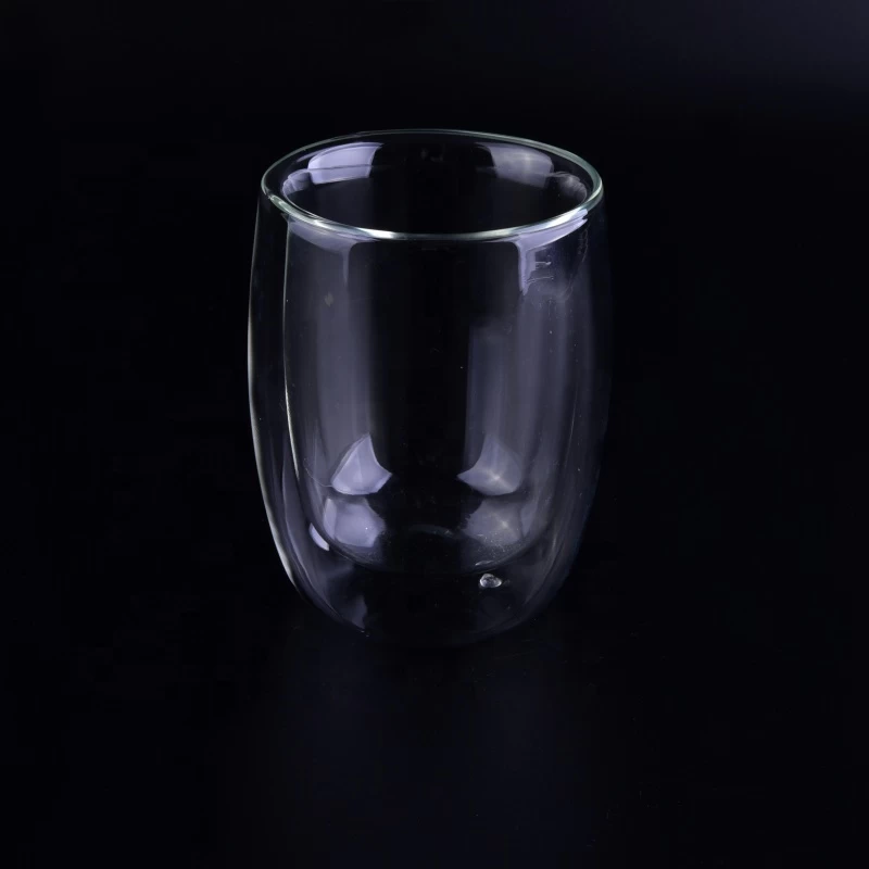 Transparent double wall glass water customized borosilicate tea cup home use