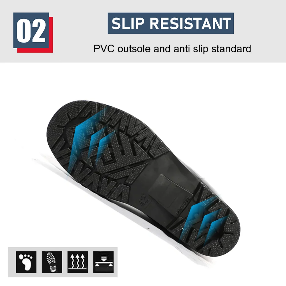 GB41 Stivali da pioggia in PVC nero impermeabile non di sicurezza a basso prezzo per il giardinaggio