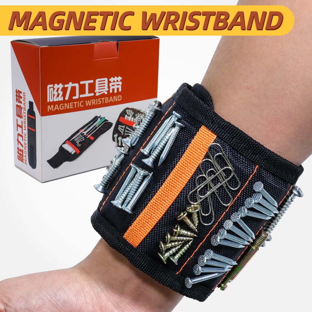 China Magnetic Wristband Magnetic Wrist Tool Holder Belts With 8 Strong Magnets for Holding Screws, Nails and Drilling Bits manufacturer