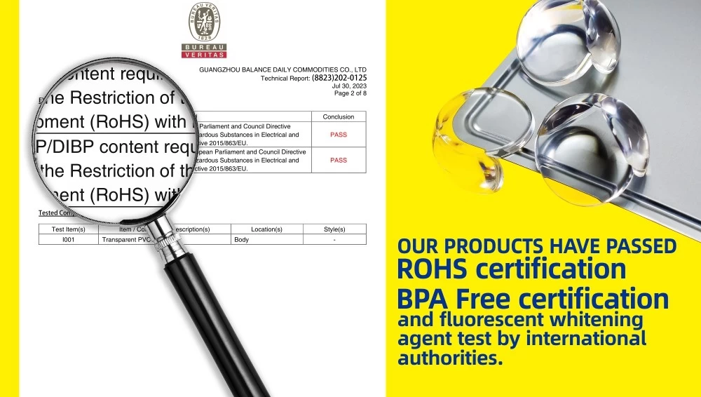 热烈祝贺我公司护角产品通过RoHs认证、BPA Free认证及荧光增白剂测试