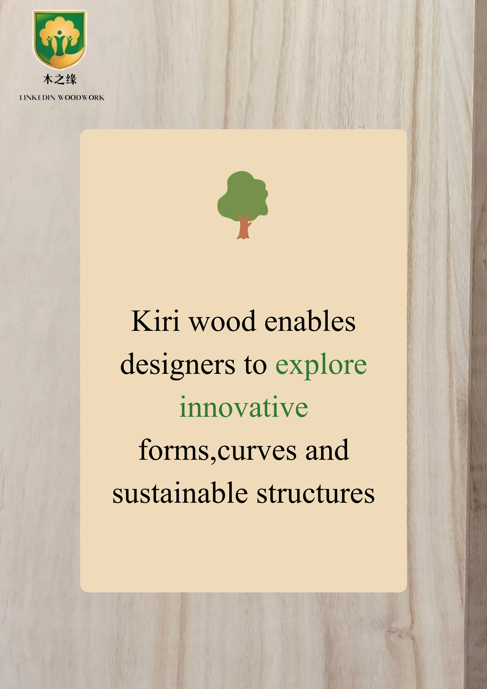 Kiri wood factory lightweight sustainable timber