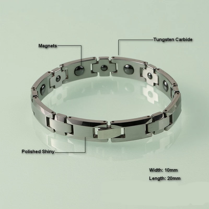 Wholesale Mens Tungsten Jewelry Health Tungsten Bracelet for Men with Magnets China Supplier