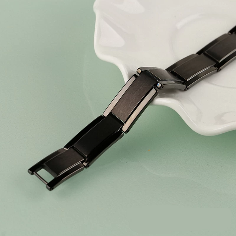Bijoux de tungstène en gros Hommes Matte fini Bracelets de carbure de tungstène noir avec aimants Chine Fournisseur