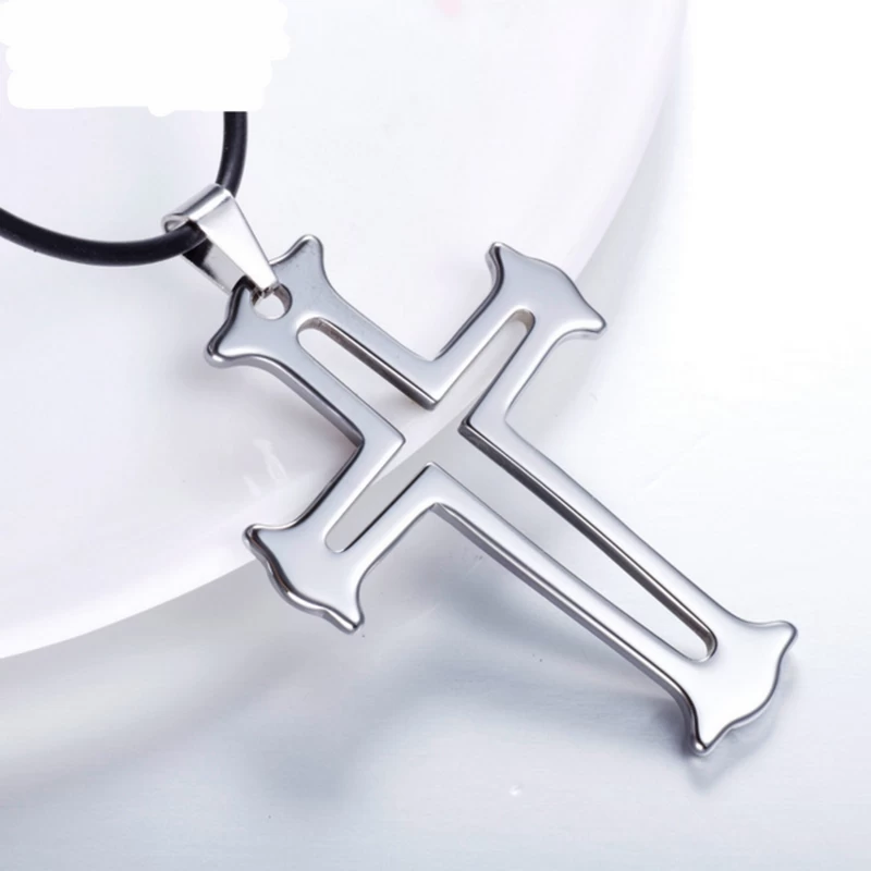 Tungsten carbide sales cross necklace