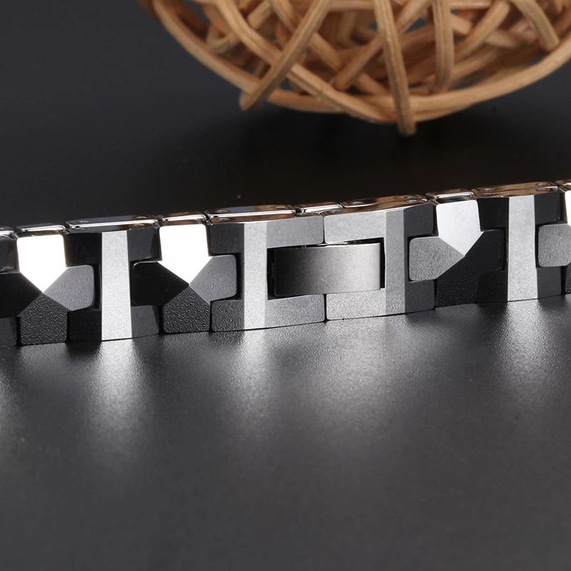 Heißer Verkauf Herren Wolfram Schmuck High poliert Wolframkarbid Link Armband China Hersteller