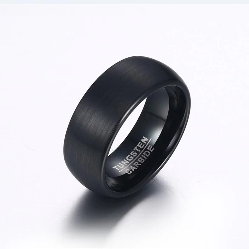 Chine Factory vendant 8 mm Bague en carbure de tungstène noir et brossé pour hommes Cool Finger anneau de tungstène