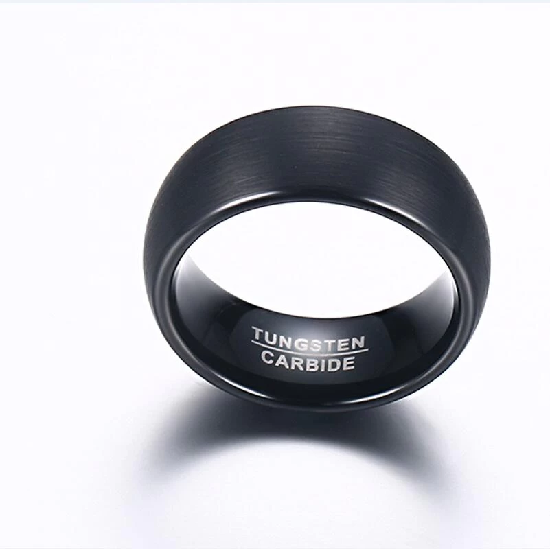 Chine Factory vendant 8 mm Bague en carbure de tungstène noir et brossé pour hommes Cool Finger anneau de tungstène