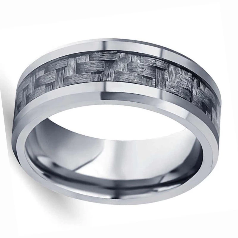Anello speciale di carburo di tungsteno speciale con il fornitore del produttore dell\'anello del tungsteno della fibra di carbonio unico in fibra di carbonio