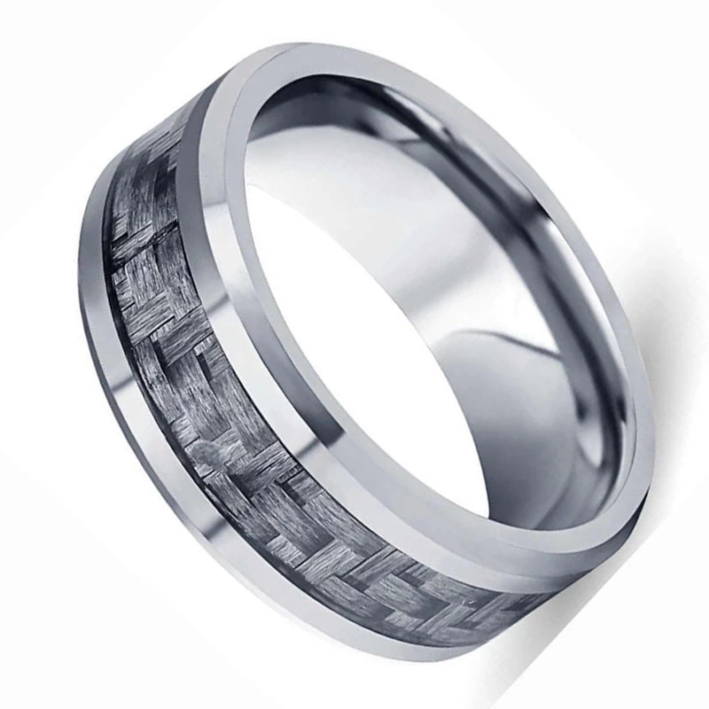 Anello speciale di carburo di tungsteno speciale con il fornitore del produttore dell\'anello del tungsteno della fibra di carbonio unico in fibra di carbonio