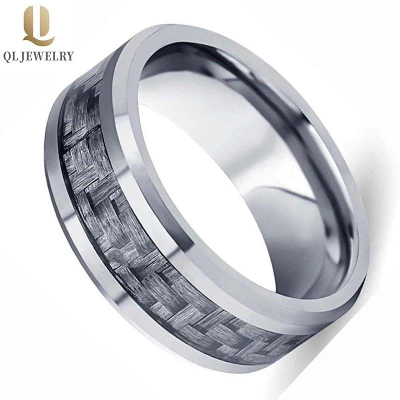 Anello speciale di carburo di tungsteno speciale con il fornitore del produttore dell\'anello del tungsteno della fibra di carbonio unico in fibra di carbonio