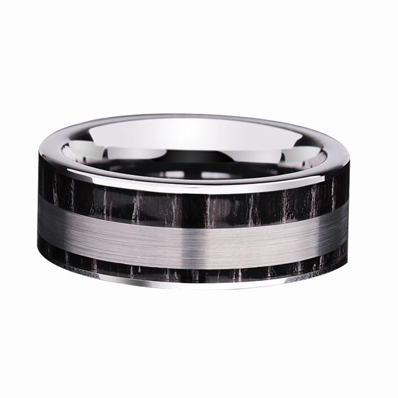 9mm breiter kühles spezielles Wolframkarbid-Ring mit einzigartigen Kohlefaser-Inlay China Wolfram Ring Hersteller Lieferant