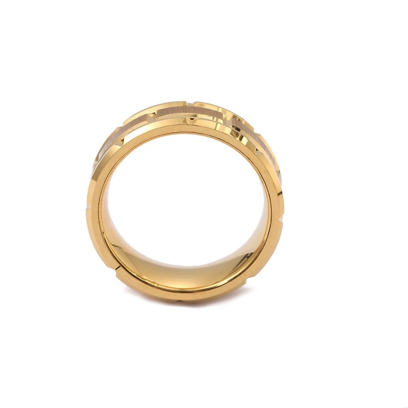 Yellow Gold Plating Tungsten Ring 4-Parts Combined Top sales Men\'s Tungsten Wedding Band Gold Tungsten Carbide Ring Special Unique and Cool