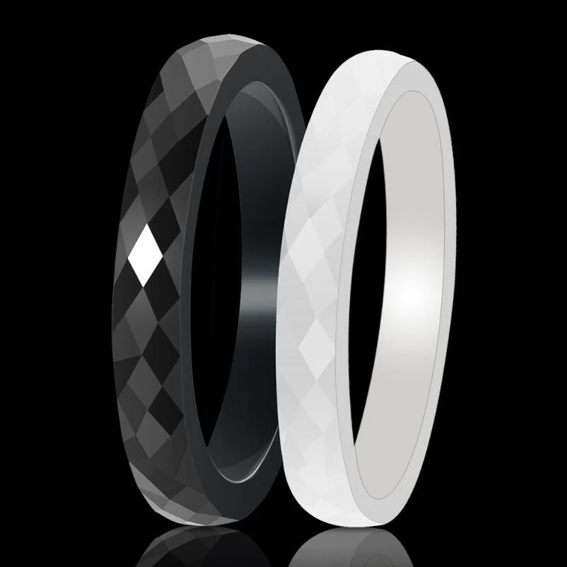 3mm Shiny and Tiny Ceramic Ring Hot Sale Black Ceramic Wedding Bands Fated Black  Ceramic Ring for girls ladies and women China Supplier