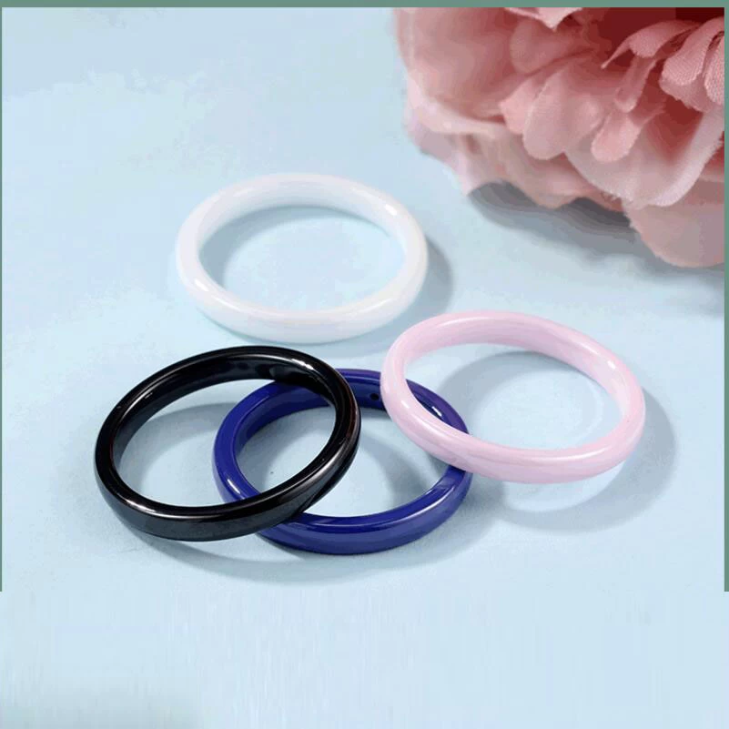 Einfache klassische Keramikring mit hoher polierter normaler schwarzer Keramik-Hochzeitsbänder Mode gewölbte Keramikring China-Hersteller