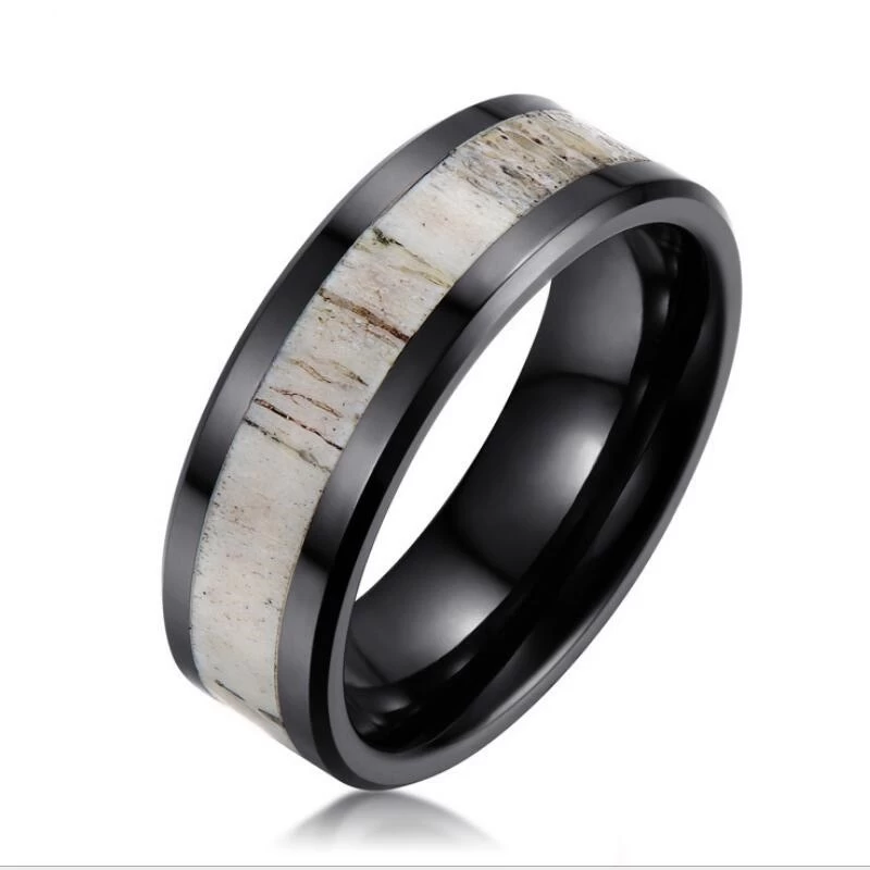 Anello in ceramica nera antler ad alto anello lucido popolare fasce nuziali in ceramica fashion damed anello ceramico porcellana Produttore